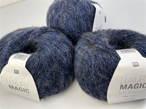 Luxury magic mohair - natblå